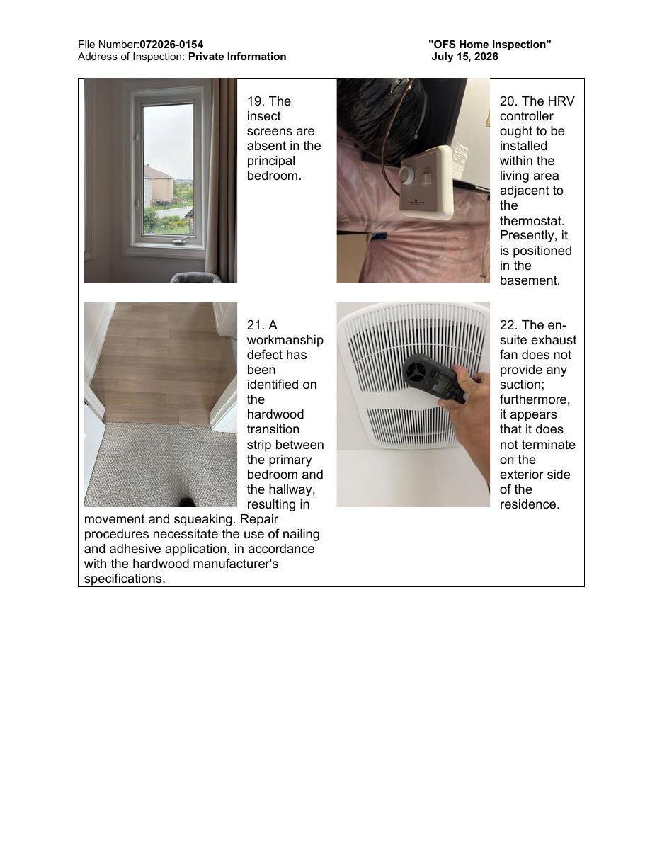 Tarion sample inspection report — page 5 of 7